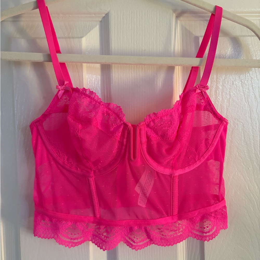 Auden Hot Pink Lace Bralette